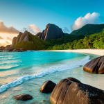 **

"A professional nature photographer, fully clothed in practical outdoor gear, carefully framing a shot of the granite rocks and turquoise water of Anse Source d'Argent beach in Seychelles at sunrise. The light is soft and golden, highlighting the natural beauty. Safe for work, appropriate content, perfect anatomy, natural proportions, professional photography, high quality, modest attire, family-friendly."

**