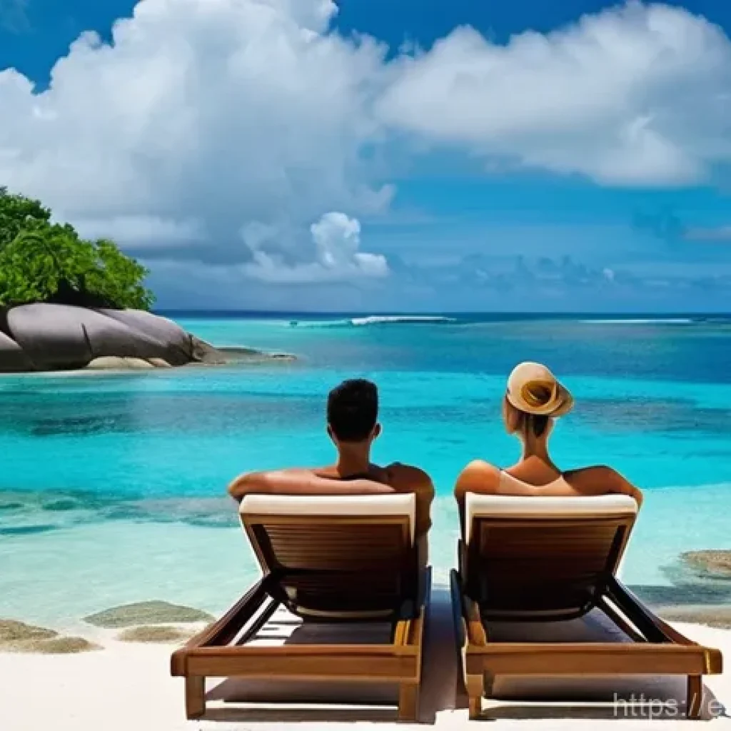 세이셸 호텔 리뷰와 추천 - **Prompt 1: Luxurious Serenity at a Seychelles Resort**
    A wide shot capturing a pristine white s...
