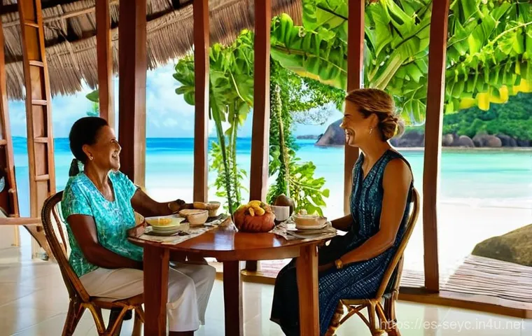 세이셸 호텔 리뷰와 추천 - **Prompt 1: Luxurious Serenity at a Seychelles Resort**
    A wide shot capturing a pristine white s...