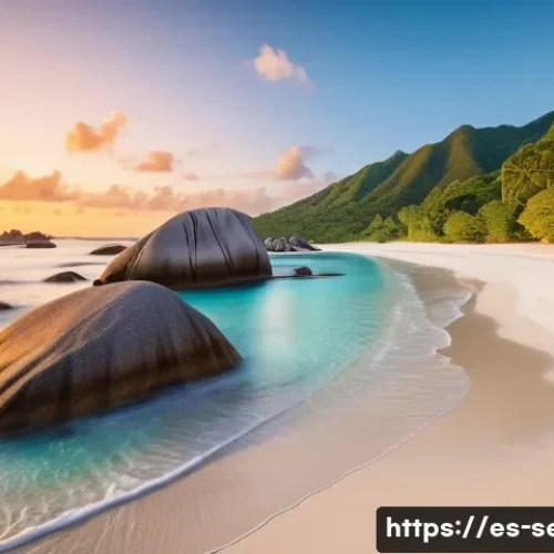 Home 29 세이셸 사진 찍기 좋은 장소 - A breathtaking sunrise scene at Anse Source d’Argent beach in Seychelles, featuring pristine white s...